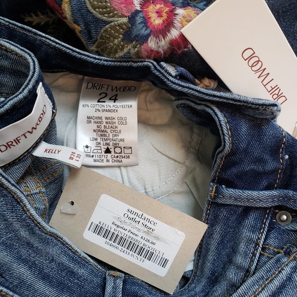 NWT Sundance DRIFWOOD Kelly Winter Bird BootCut Jeans. - Picture 6 of 17